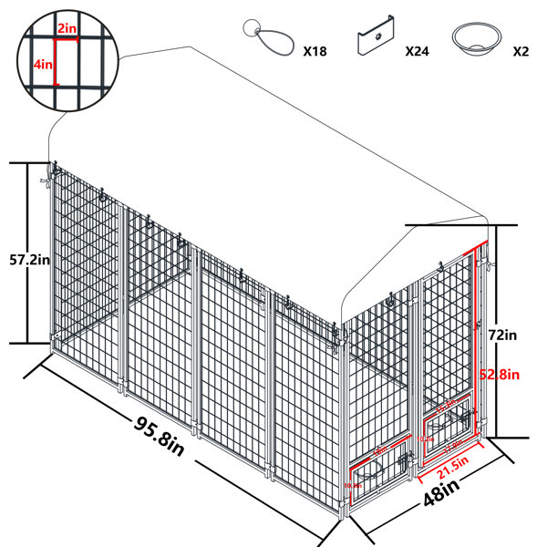 Outdoor dog kennel store sizes